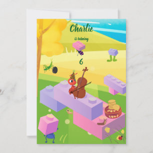 Building Block Ant Cookie birthday Invitation