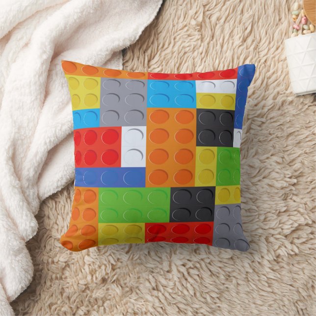 Building block red blue green yellow orange cushion (Blanket)