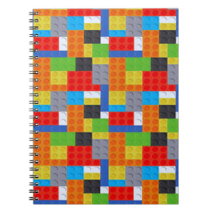 Building block red blue green yellow orange notebook