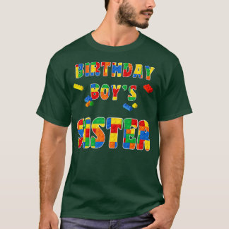 Building Block Sister Of Birthday Boy Colourful T-Shirt