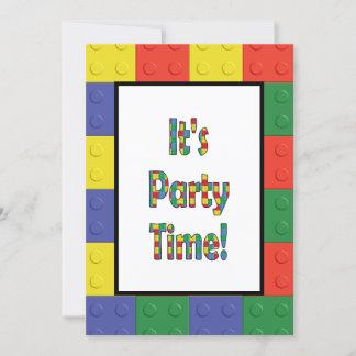 Building Blocks and Bricks Party Invite