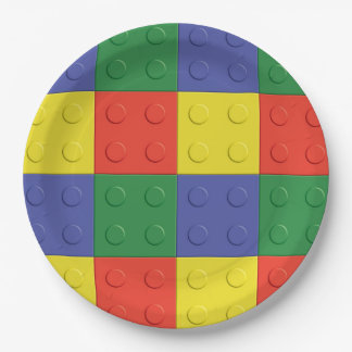Building Blocks and Bricks Party Plates