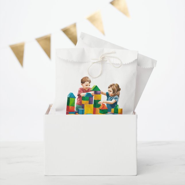 Building Blocks at the Birthday Bash Favour Bags (Party)