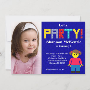 Building Blocks birthday Invitation