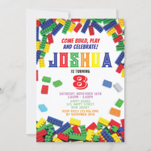Building Blocks Birthday Invitation. Blocks Invite