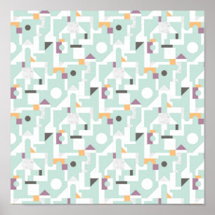 Building Blocks - blue Poster