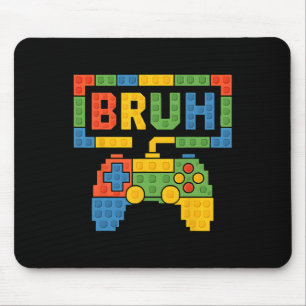 Building Blocks Bruh Boys Kids Birthday Brick Buil Mouse Mat