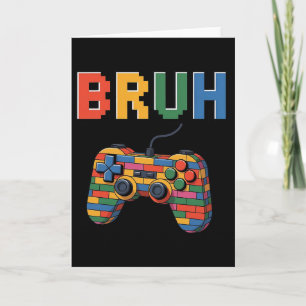Building Blocks Bruh Gaming Gamer Boys Brick Maste Card