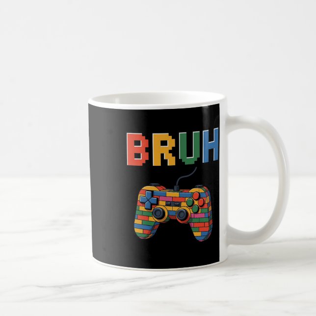 Building Blocks Bruh Gaming Gamer Boys Brick Maste Coffee Mug (Right)