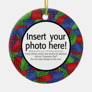 Building Blocks Illustration - SINGLE-SIDED Ceramic Tree Decoration