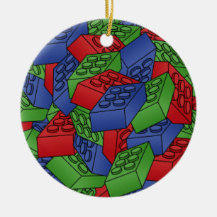 Building Blocks Illustration - SINGLE-SIDED Ceramic Tree Decoration