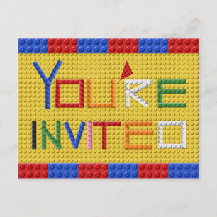 Building Blocks Invitation in Primary Colours