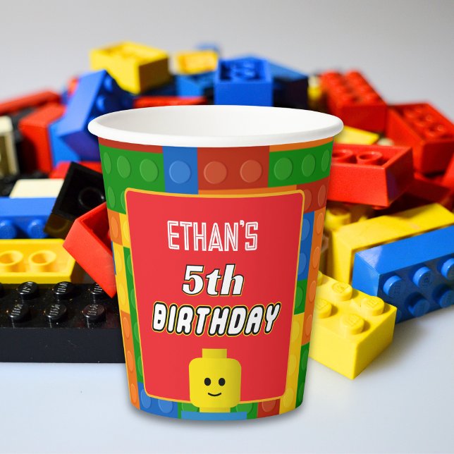 Building Blocks Kids Birthday Fun Colorful Paper Cups (Creator Uploaded)