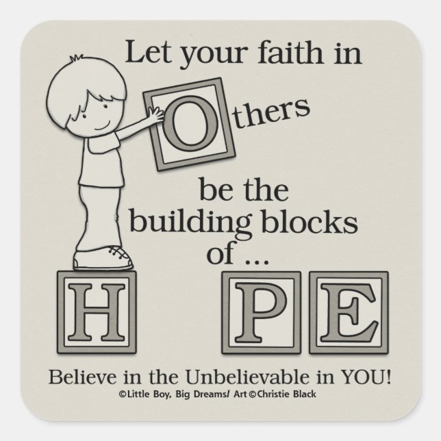 Building Blocks of HOPE Square Sticker (Front)