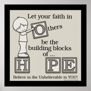 Building Blocks of HOPE (with border) Poster