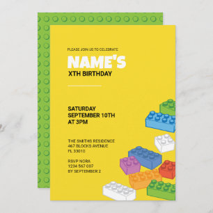 Building Blocks Party Invitation