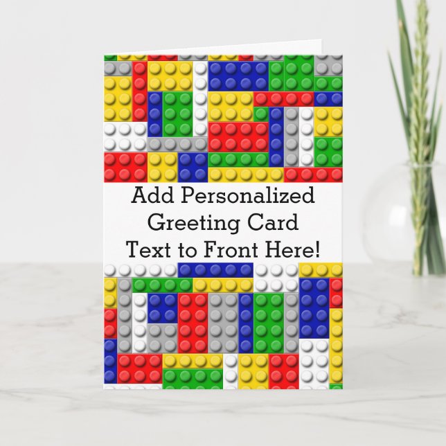 Building Blocks Primary Colour Boy's Birthday/Part Card (Front)