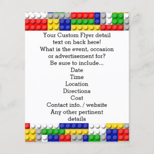 Building Blocks Primary Colour Boy's Birthday/Part Flyer