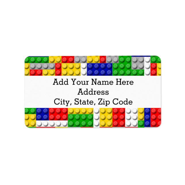 Building Blocks Primary Colour Boy's Birthday/Part Label (Front)