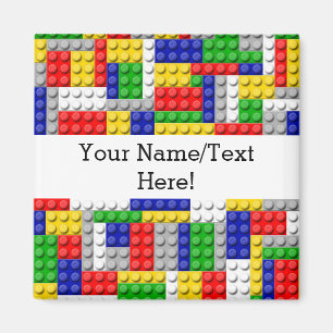 Building Blocks Primary Colour Boy's Birthday/Part Magnet