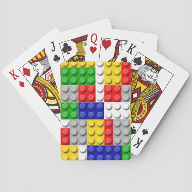 Building Blocks Primary Colour Boy's Birthday/Part Playing Cards (Back)