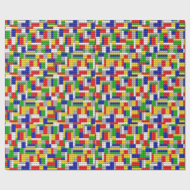 Building Blocks Primary Colour Boy's Birthday/Part Wrapping Paper (Seam)