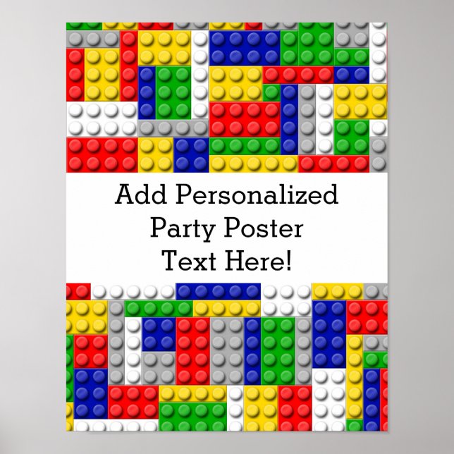 Building Blocks Primary Colour Boy's Poster (Front)