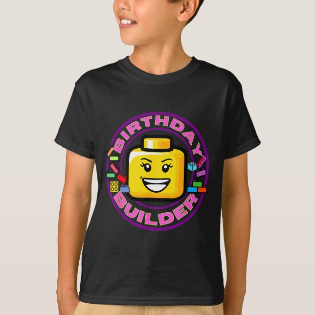 Building Brick Birthday Builder Blocks Bricks Figu T-Shirt (Front)