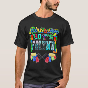 Building Brick Blocks Friend Of Birthday Boy B day T-Shirt