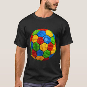 Building Brick Blocks Soccer Fan Building Construc T-Shirt