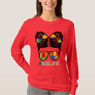 Building Brick Shirt Leopard Print Messy Bun