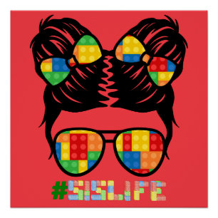 Building Brick Shirt Leopard Print Messy Bun