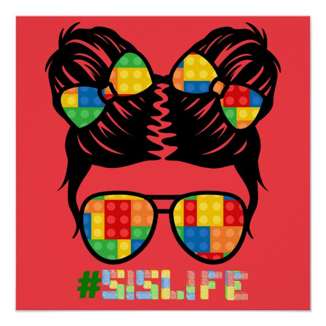 Building Brick Shirt | Leopard Print Messy Bun (Front)