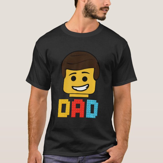 Building Bricks Blocks Dad Master Builder Family M T-Shirt (Front)
