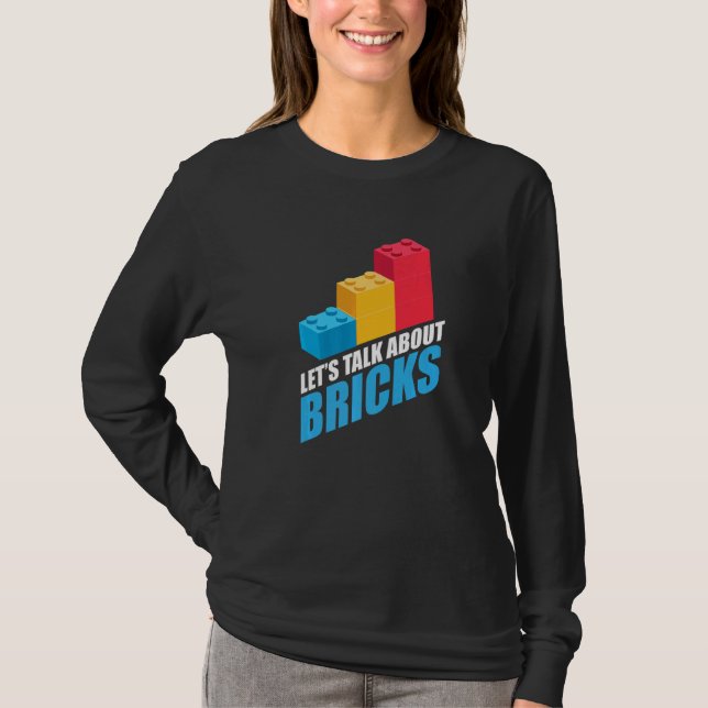 Building Bricks Blocks Fan Master Builder Bricklay T-Shirt (Front)