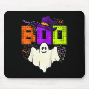 Building Bricks Boo Halloween Ghost Witch Group Bo Mouse Mat