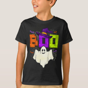 Building Bricks Boo Halloween Ghost Witch Group Bo T-Shirt
