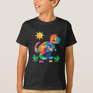 Building Bricks Builder Block Dinosaur T-Rex Boys T-Shirt