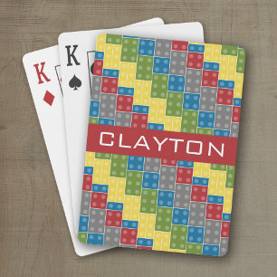 Building bricks custom name playing cards