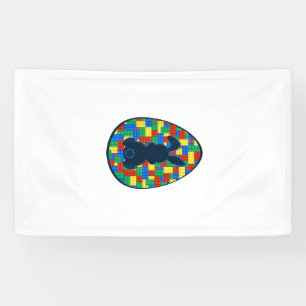 Building Bricks Easter Egg Bunny Boys Girl Family  Banner