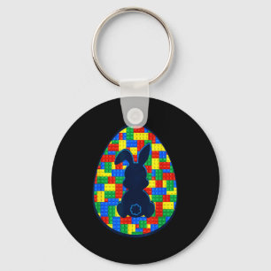 Building Bricks Easter Egg Bunny Boys Girl Family Key Ring