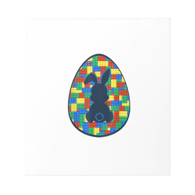 Building Bricks Easter Egg Bunny Boys Girl Family  Notepad (Front)