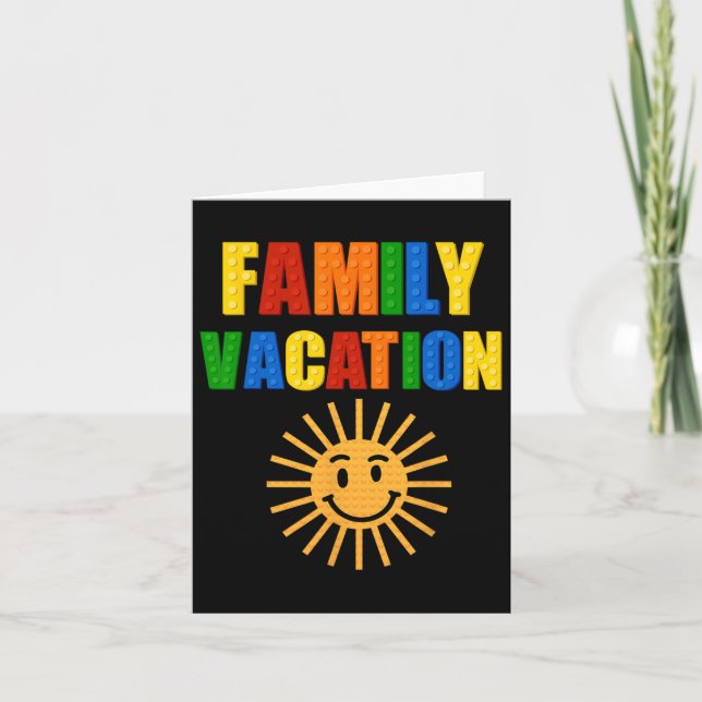 Building Bricks Family Vacation Matching Block Bui Card (Front)