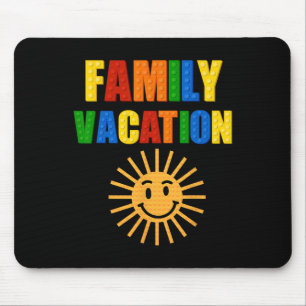 Building Bricks Family Vacation Matching Block Bui Mouse Mat