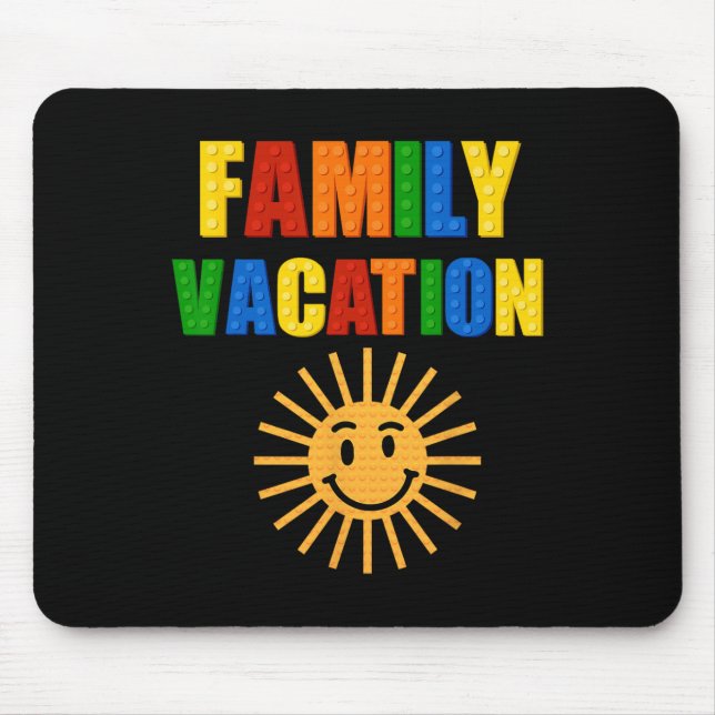 Building Bricks Family Vacation Matching Block Bui Mouse Mat (Front)