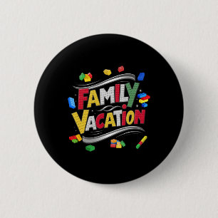 Building Bricks Family Vacation Matching Master Bu 6 Cm Round Badge