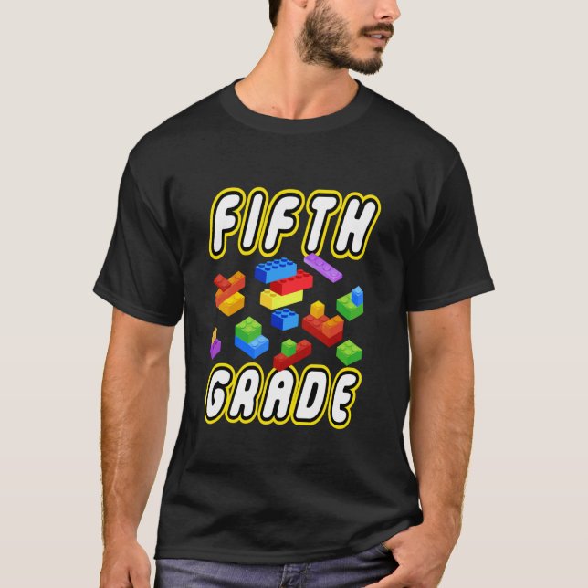 Building Bricks Fifth Grade 5 Boys Teacher Master  T-Shirt (Front)