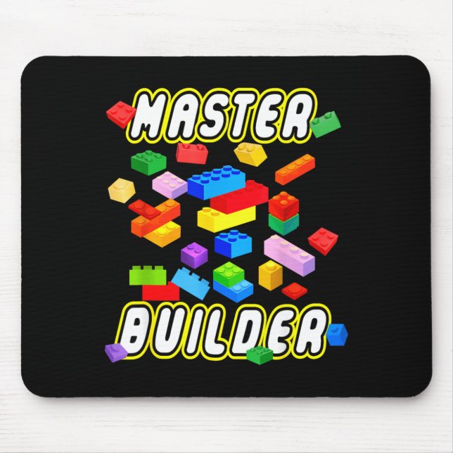 Building Bricks Master Builder Construction Block  Mouse Mat (Front)
