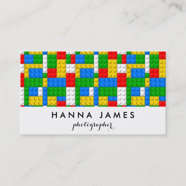 Building Bricks Pattern Personalised Business Card (Front)
