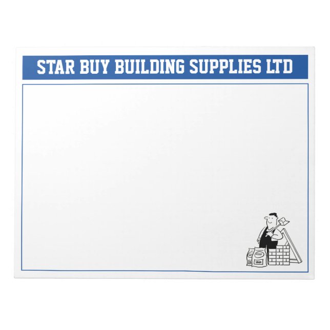 Building Company Notice to Personalise. Notepad (Front)